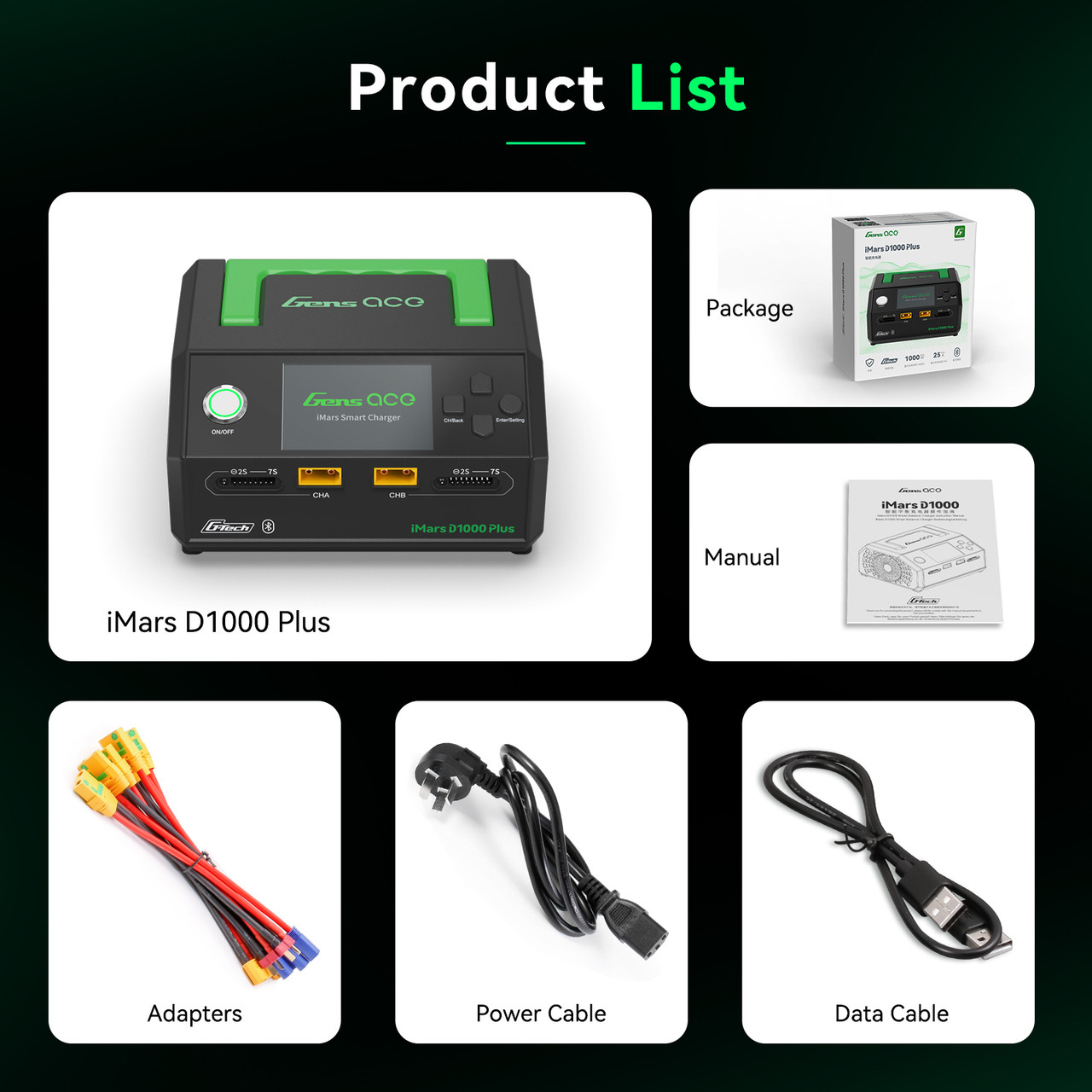 Gens ace iMars D1000 Plus Smart Charger | Bluetooth App Control | Dual Channel | G-Tech - Image 8