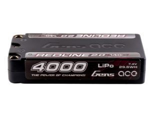 Gens ace 4000mAh 2S 140C 7.4V HardCase 130# Shorty Redline 2.0 Series Lipo Battery with 5.0mm bullet