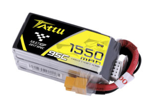 Tattu 1550mAh 4s 95C 14.8V R-line MultiGP Spec Race Lipo Battery Pack with XT60 Connector