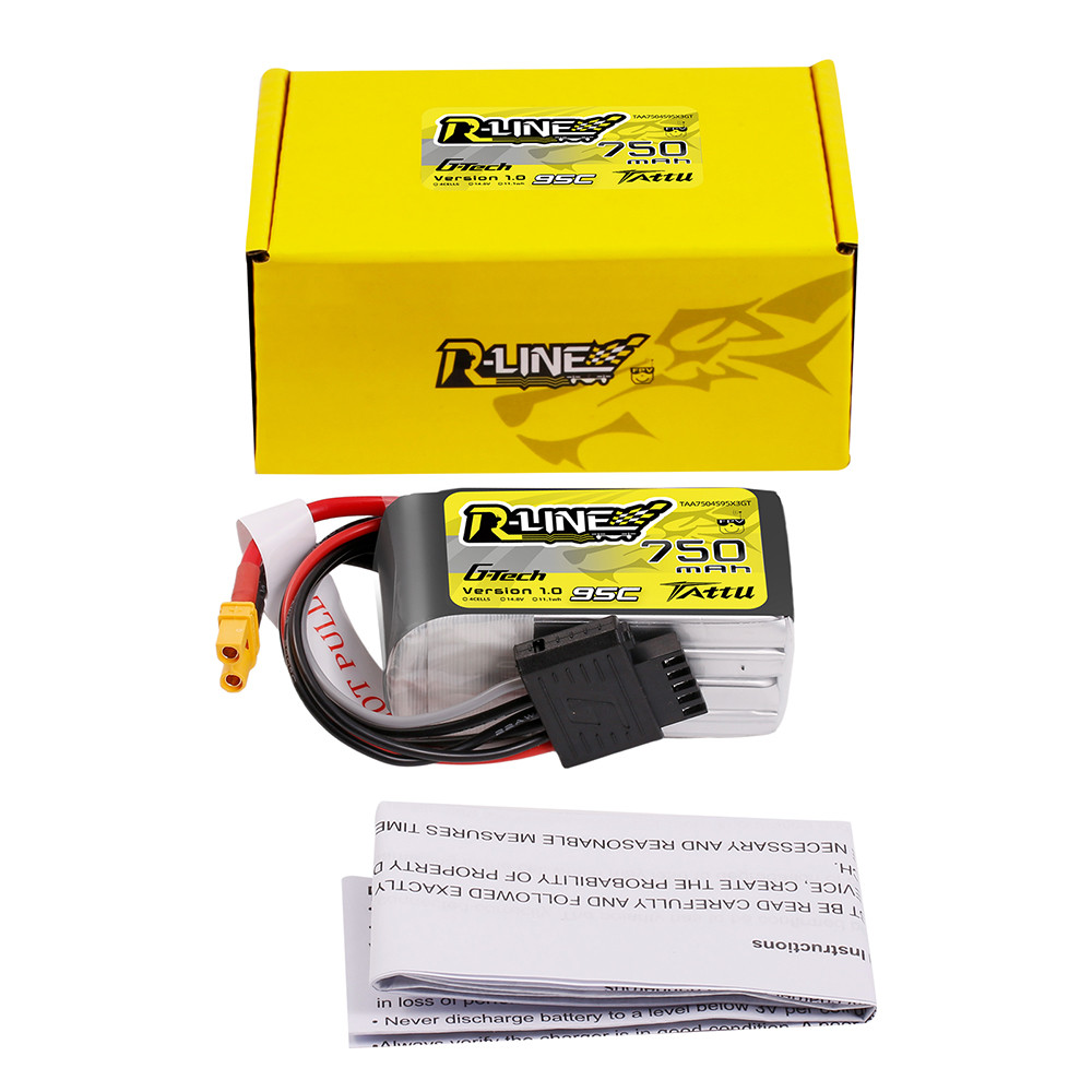 Tattu 750mAh 4S 95C 14.8V Lipo Battery | XT30 Plug | R-Line 1.0 - Image 4