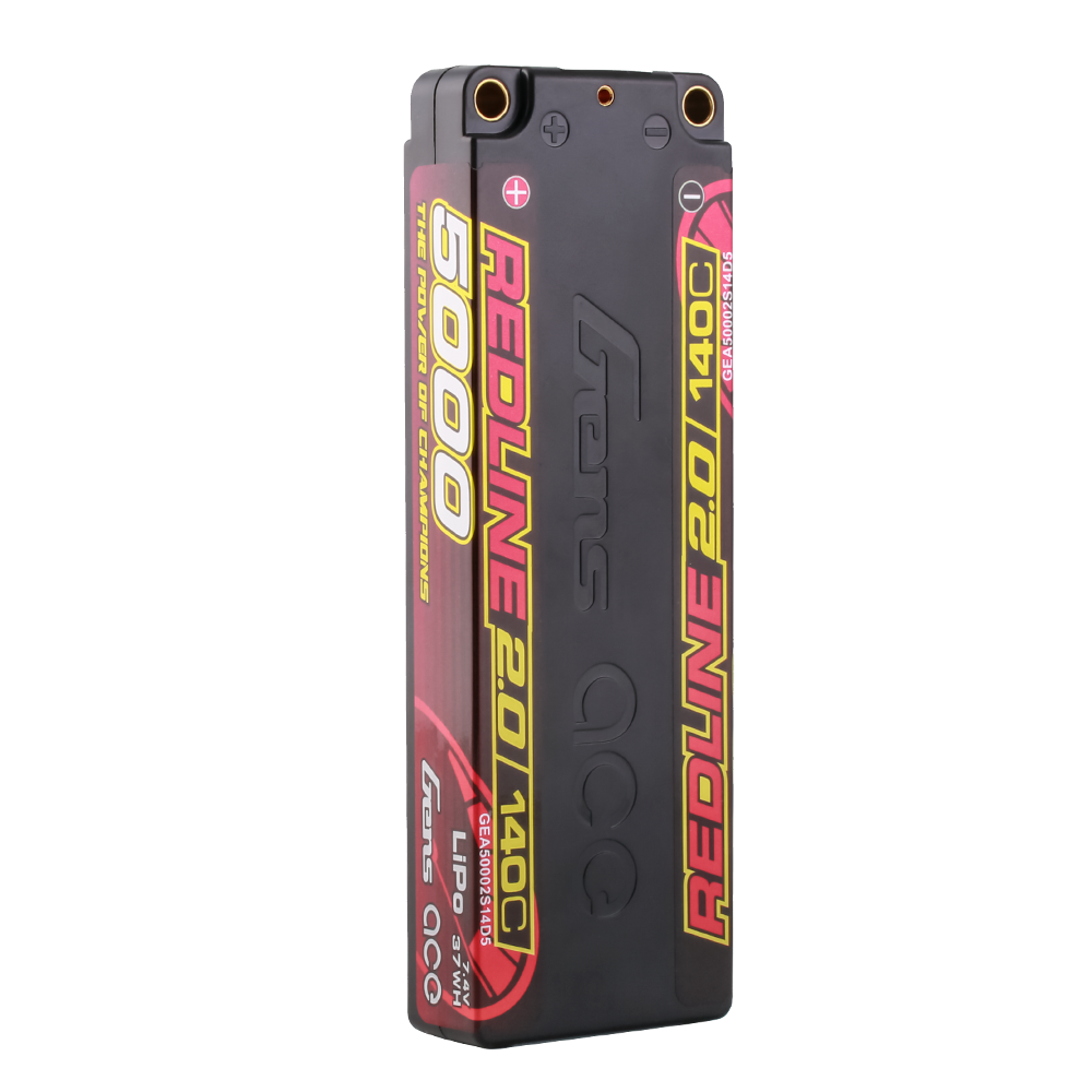 Gens ace 5000mAh 2S 140C 7.4V Lipo Battery | 5.0mm bullet | Redline 2.0 - Image 3